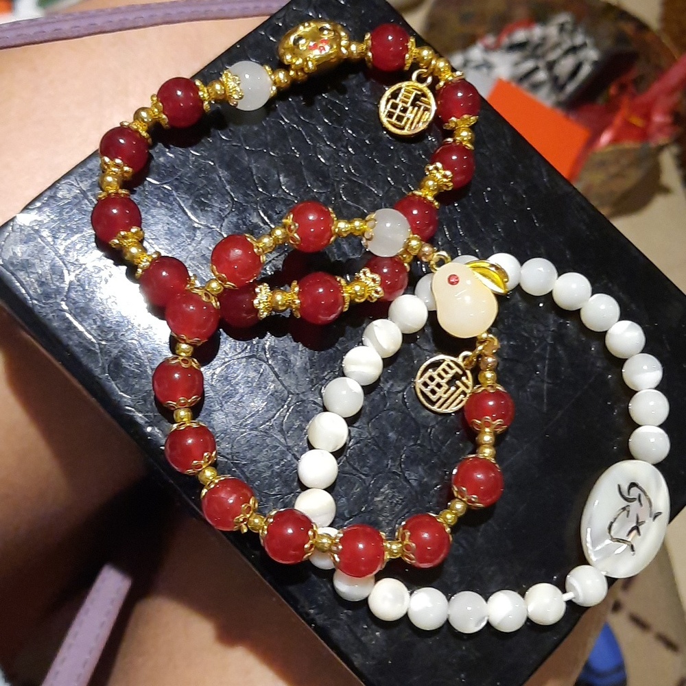Lot of ASIAN STRETCH GOOD LUCK LONG LIFE BRACELETS